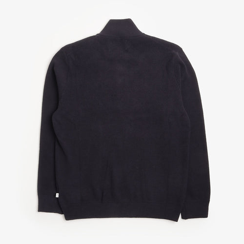 NN.07 Danny Half Zip Sweatshirt in Navy Blue, back view