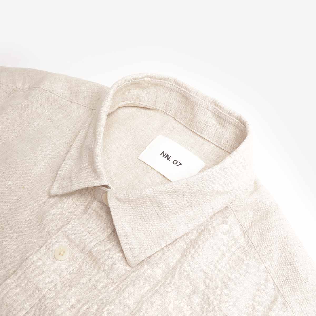NN.07 Deon Linen Shirt, Oat, Detail Shot 2
