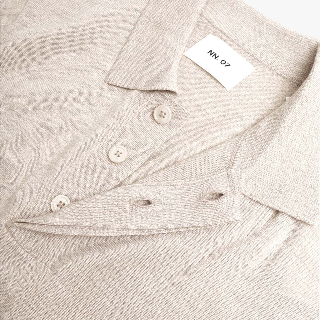 Button placket and collar detail, NN.07 Emerson polo