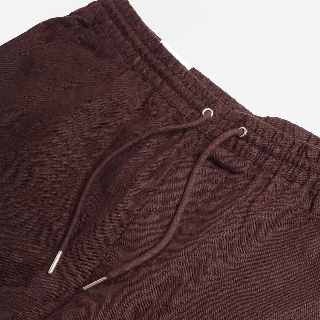 NN.07 Gregor Casual Drawstring Linen Shorts, Dusky Port, Detail Shot 2