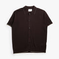 NN.07 Nalo Textured Stitch Polo Shirt, Deep Truffle, Detail Shot 1