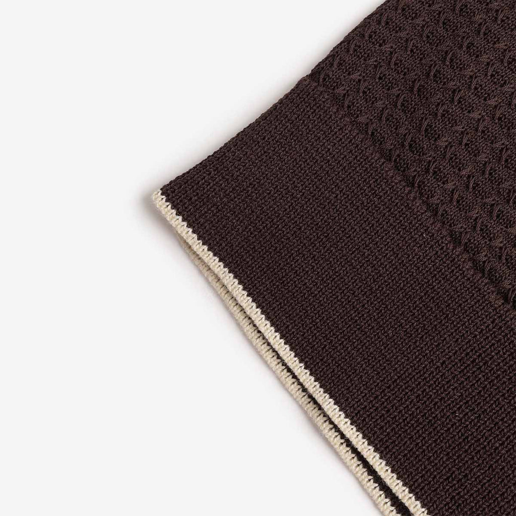 NN.07 Nalo Textured Stitch Polo Shirt, Deep Truffle, Detail Shot 3