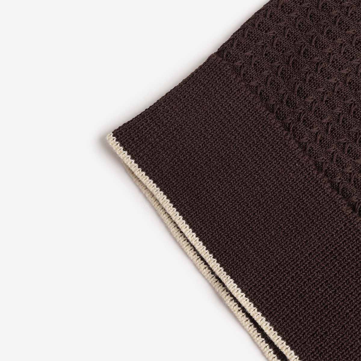 NN.07 Nalo Textured Stitch Polo Shirt, Deep Truffle, Detail Shot 3