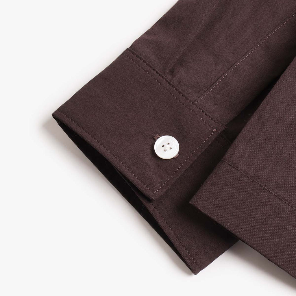 NN.07 Virgil Poplin Hybrid Zip Jacket, Deep Truffle, Detail Shot 3