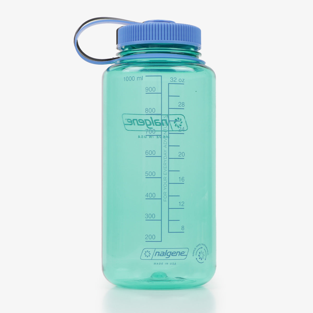 Nalgene Wide Mouth 1 Litre Tritan Sustain Water Bottle, Pastel Green, Detail Shot 2