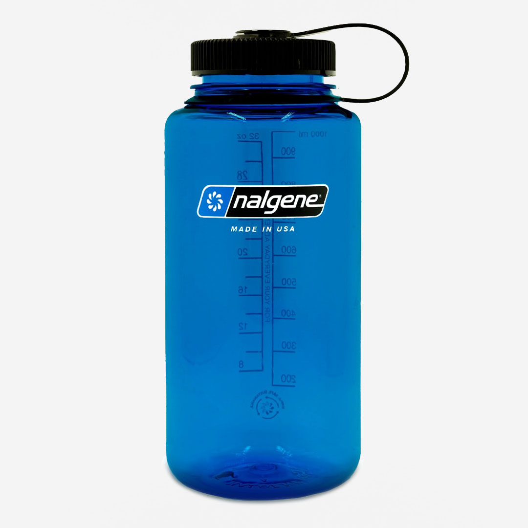 Nalgene Wide Mouth 1 Litre Tritan Sustain Water Bottle, Slate Blue, Detail Shot 1