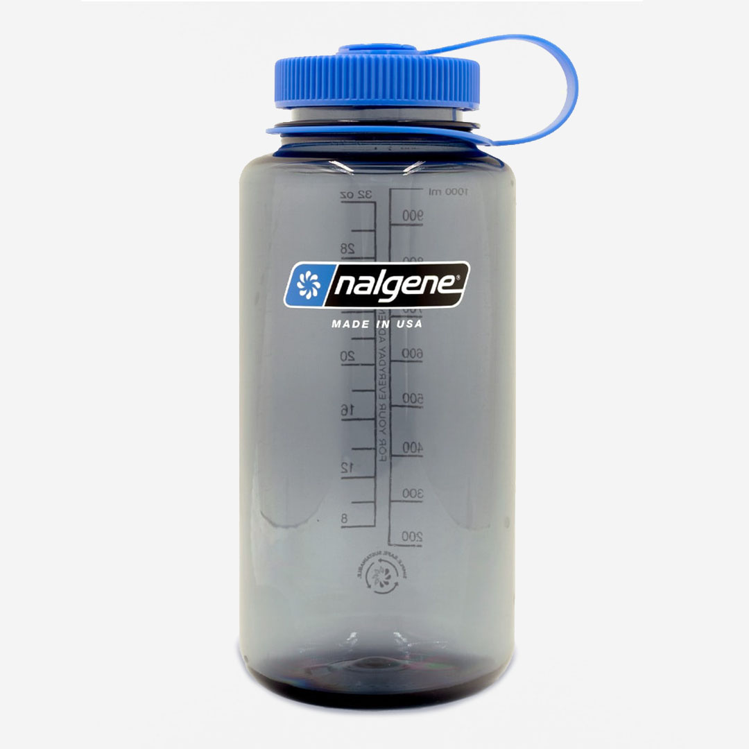 Nalgene Wide Mouth 1 Litre Tritan Sustain Water Bottle, Grey, Detail Shot 1