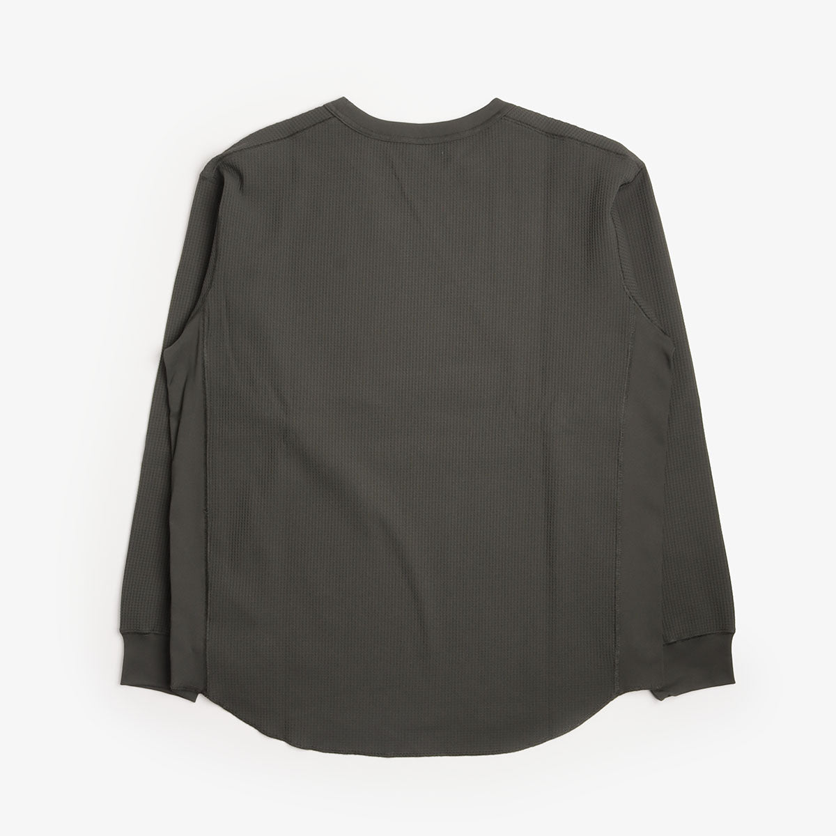 Nanga Airflex Waffle Long Sleeve T-Shirt in Olive, back view