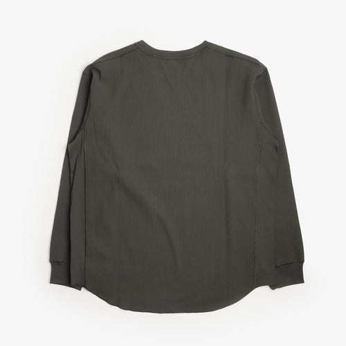 Nanga Airflex Waffle Long Sleeve T-Shirt in Olive, back view