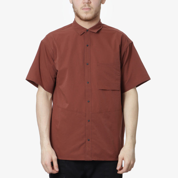 Nanga Dot Air Comfy Short Sleeve Shirt, Brown, Detail Shot 1