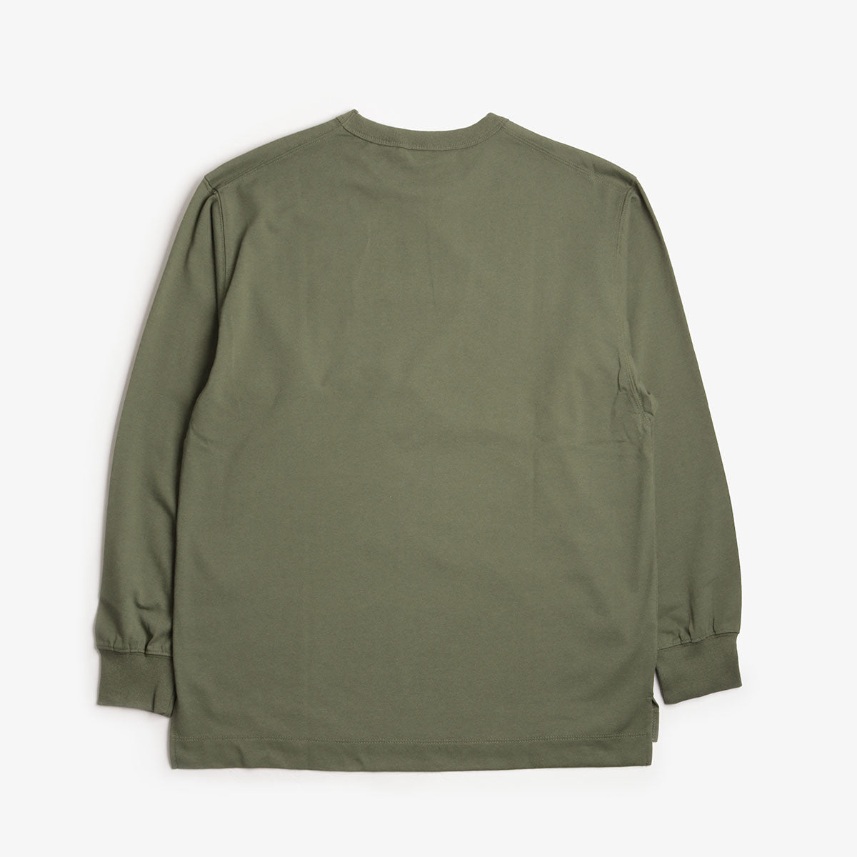 Nanga Eco Hybrid Box Logo Embroidery Long Sleeve T-Shirt, Green, Detail Shot 2