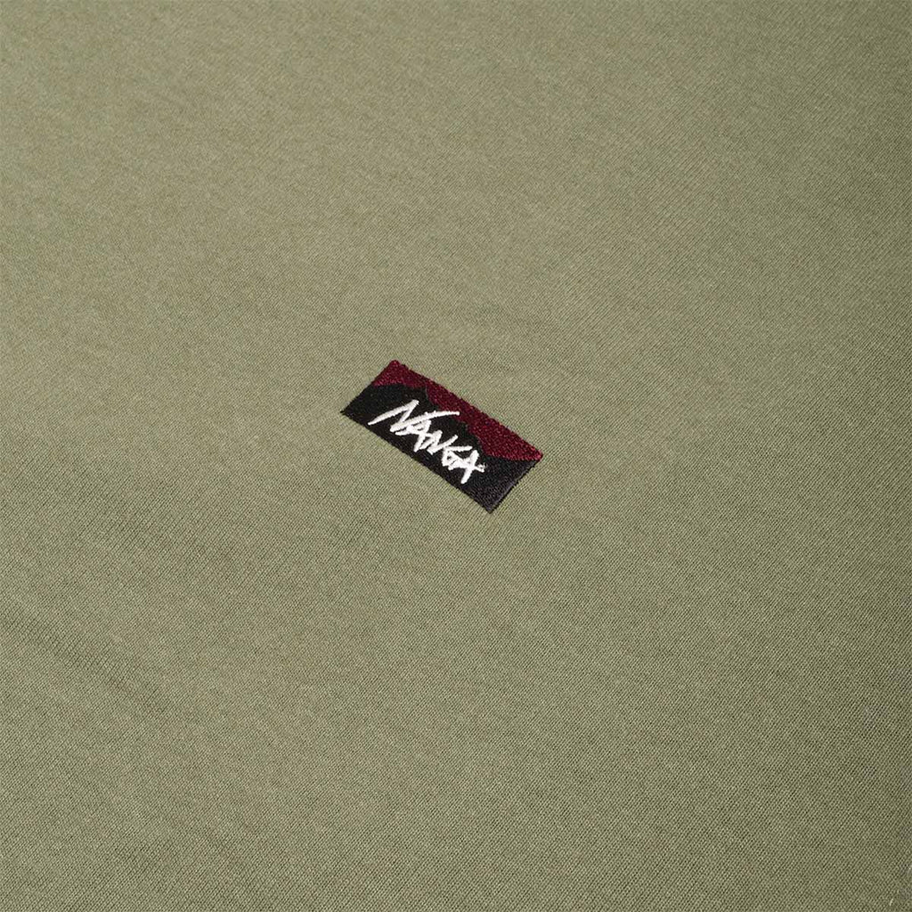 Nanga Eco Hybrid Box Logo Embroidery Long Sleeve T-Shirt, Green, Detail Shot 3