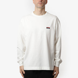 thumbnail Nanga Eco Hybrid Box Logo Embroidery Long Sleeve T-Shirt, White, Detail Shot 1