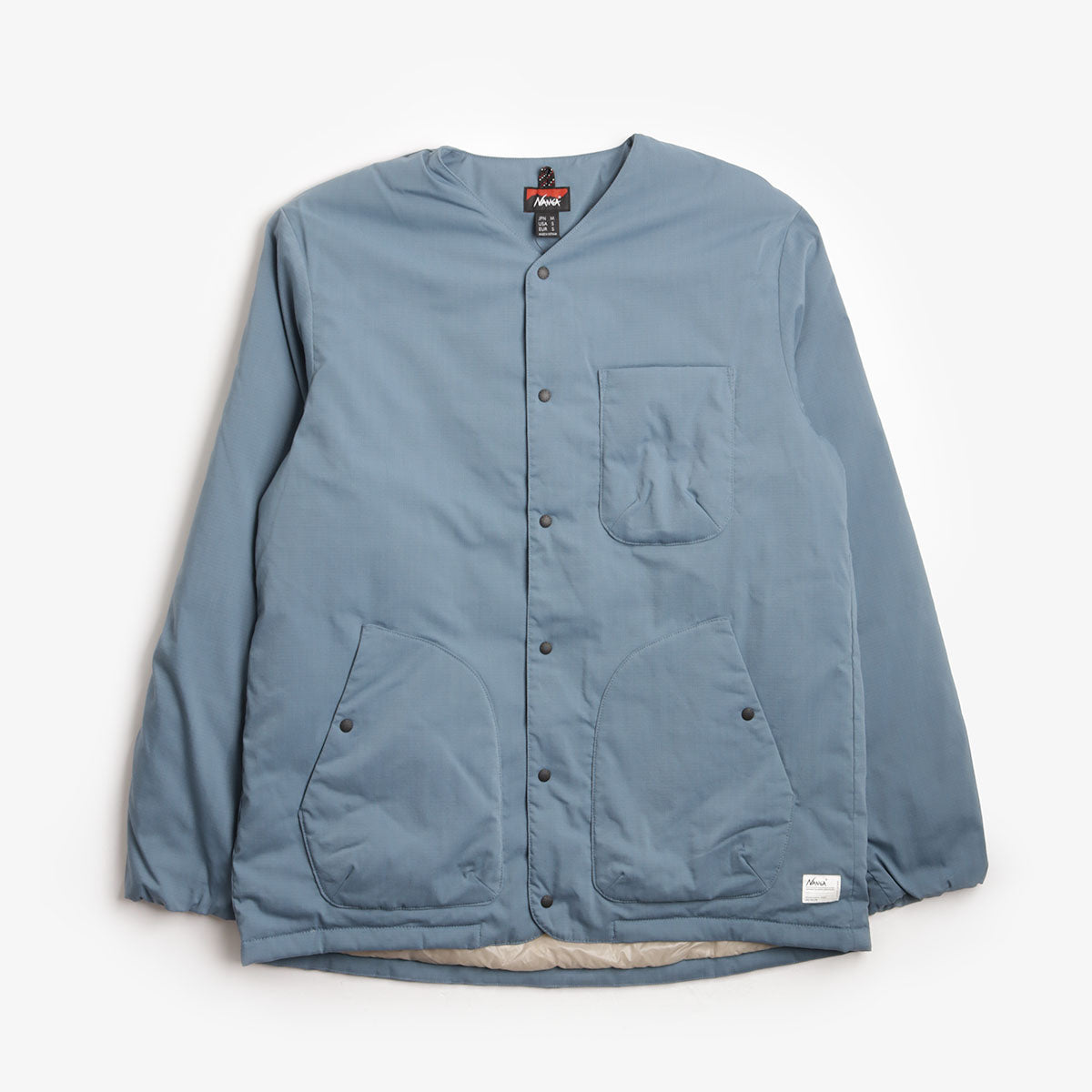 Nanga Hinoc Ripstop Inner Down Cardigan, F. Blue, Detail Shot 1