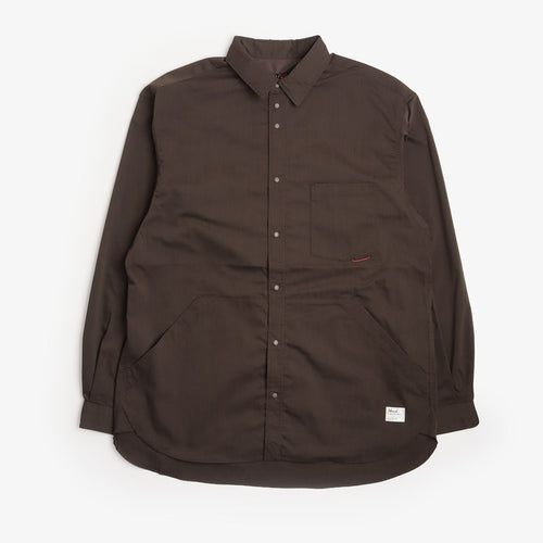 Nanga Hinoc Ripstop UT Shirt in Dark Brown, front view