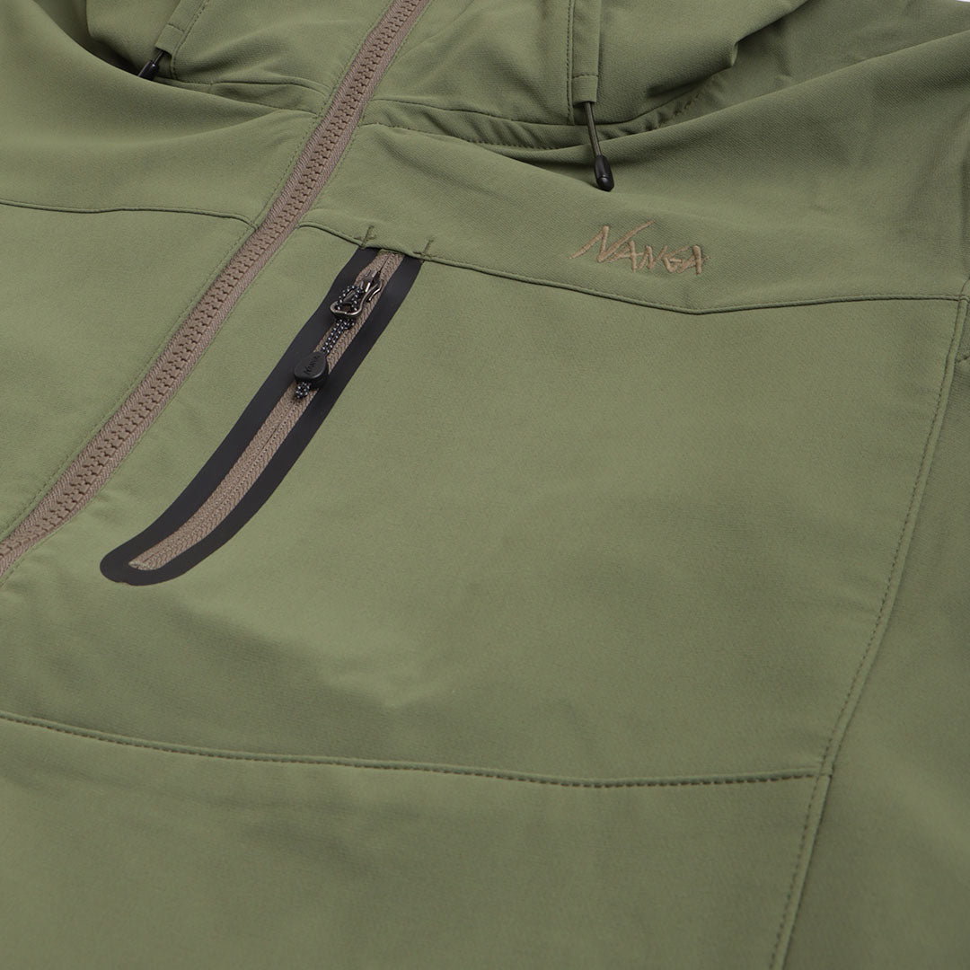 Nanga Soft Shell Stretch Jacket, Khaki, Detail Shot 4