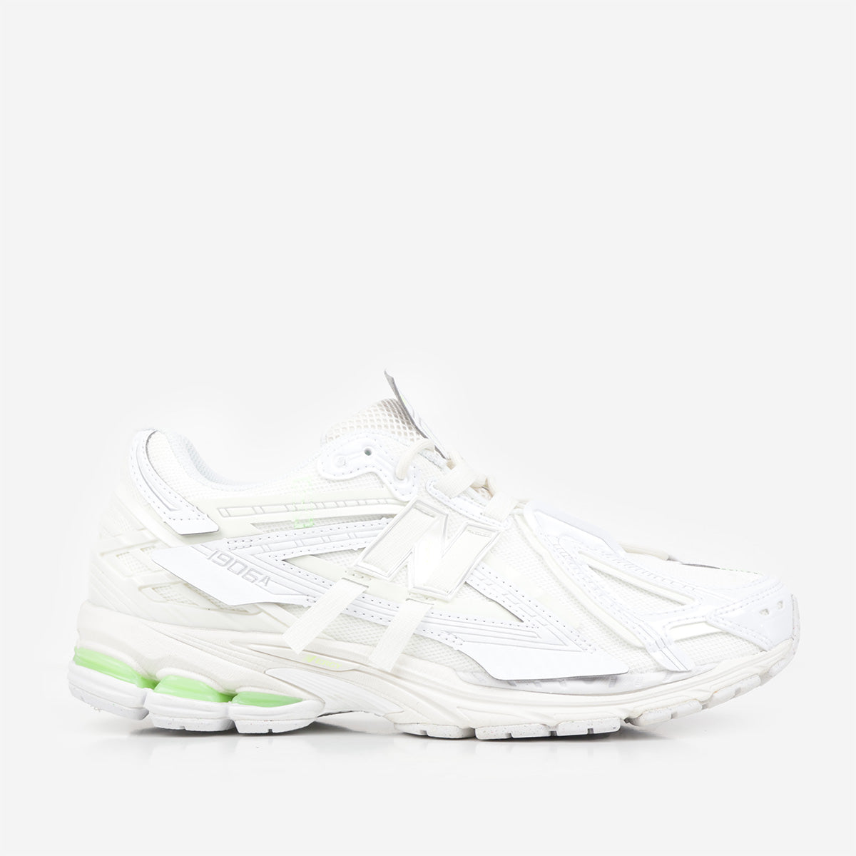 main New Balance 1906AE Shoes, White Mint Flash Silver Metallic, Detail Shot 1