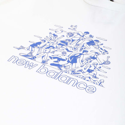 New Balance Athletics Aron Leah Group Fun T-Shirt, White, Detail Shot 2