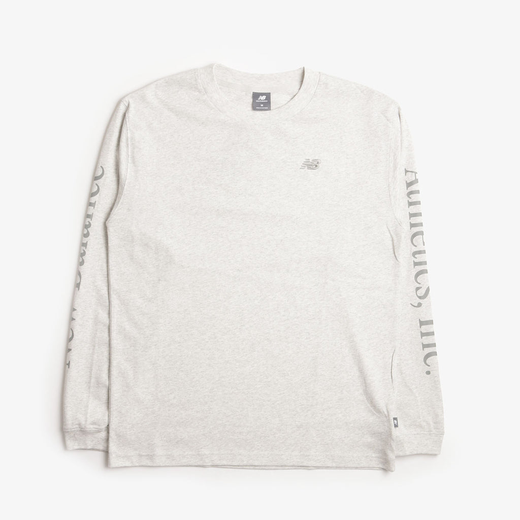 New Balance Athletics Classic Long Sleeve T-Shirt, Ash Heather, Detail Shot 1
