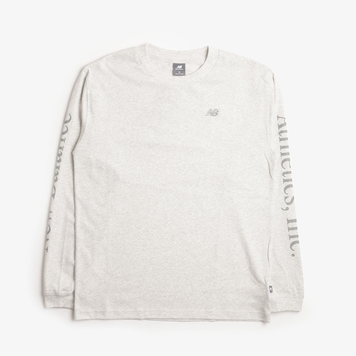 New Balance Athletics Classic Long Sleeve T-Shirt, Ash Heather, Detail Shot 1