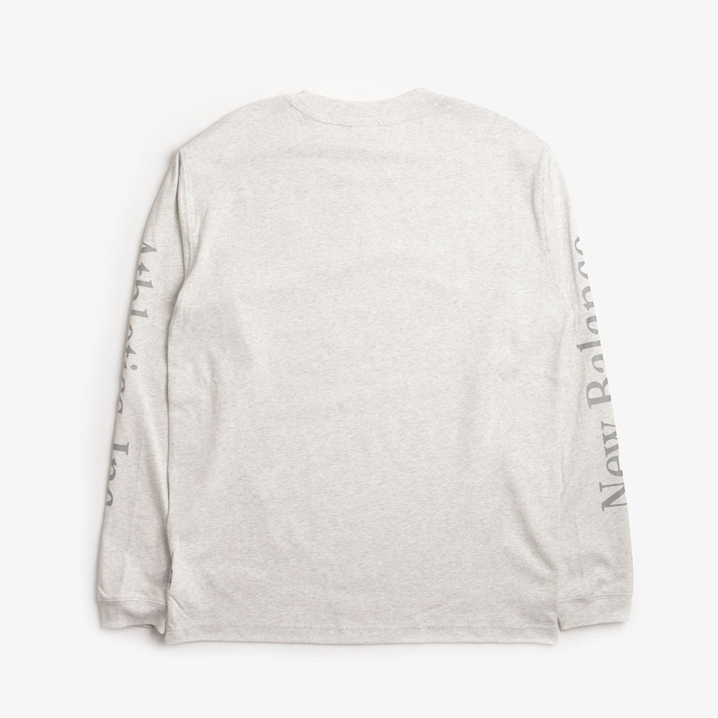 New Balance Athletics Classic Long Sleeve T-Shirt, Ash Heather, Detail Shot 2
