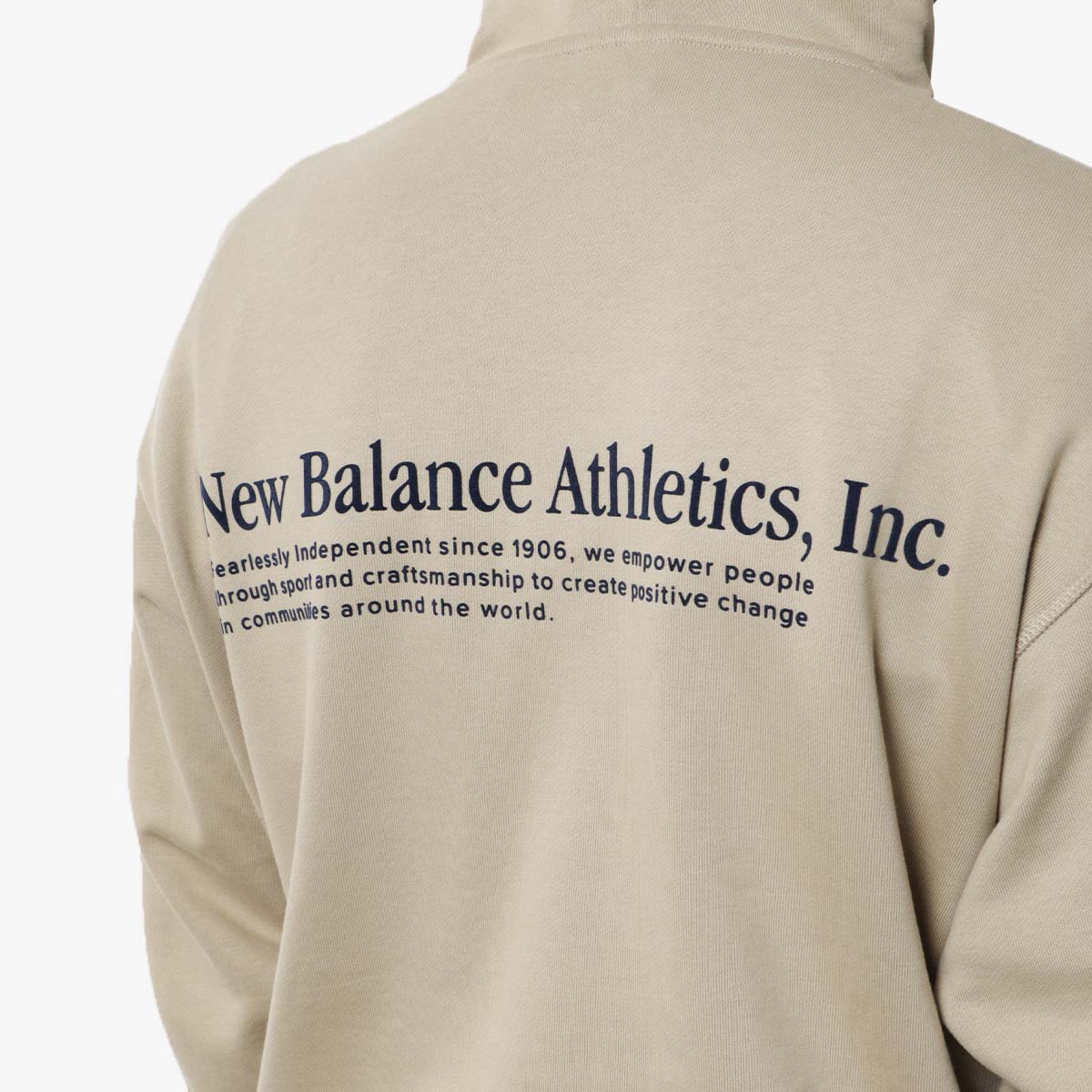 New Balance Athletics Embroidered Relaxed Hoodie, Stoneware, Detail Shot 6