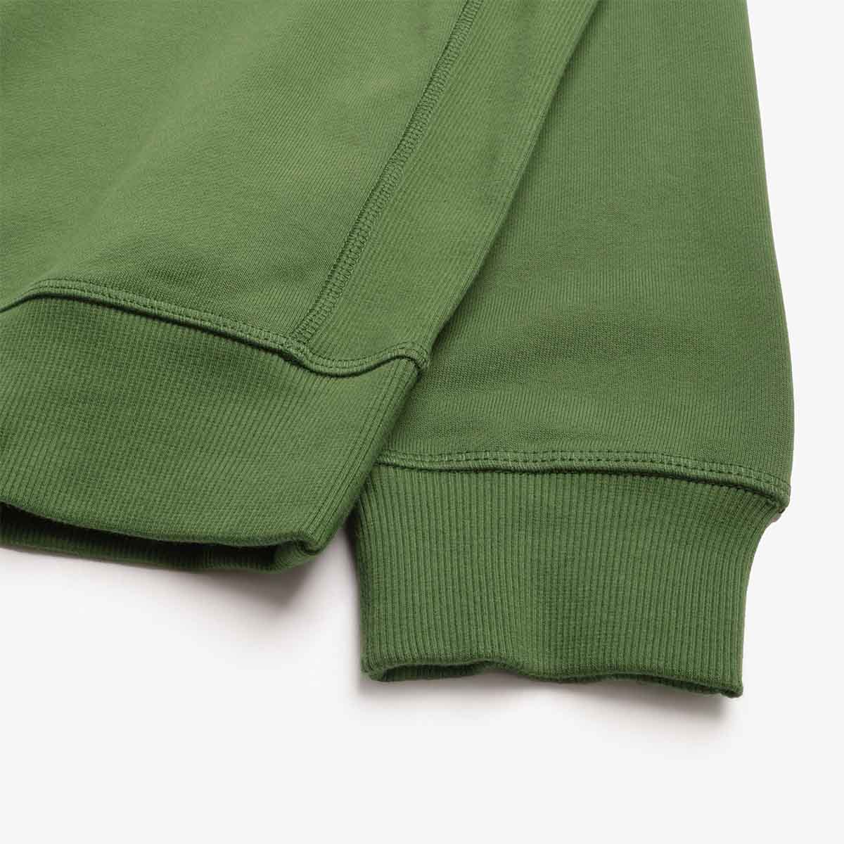 New Balance Athletics French Terry Crew Sweatshirt, Dark Alpine Green, Detail Shot 4