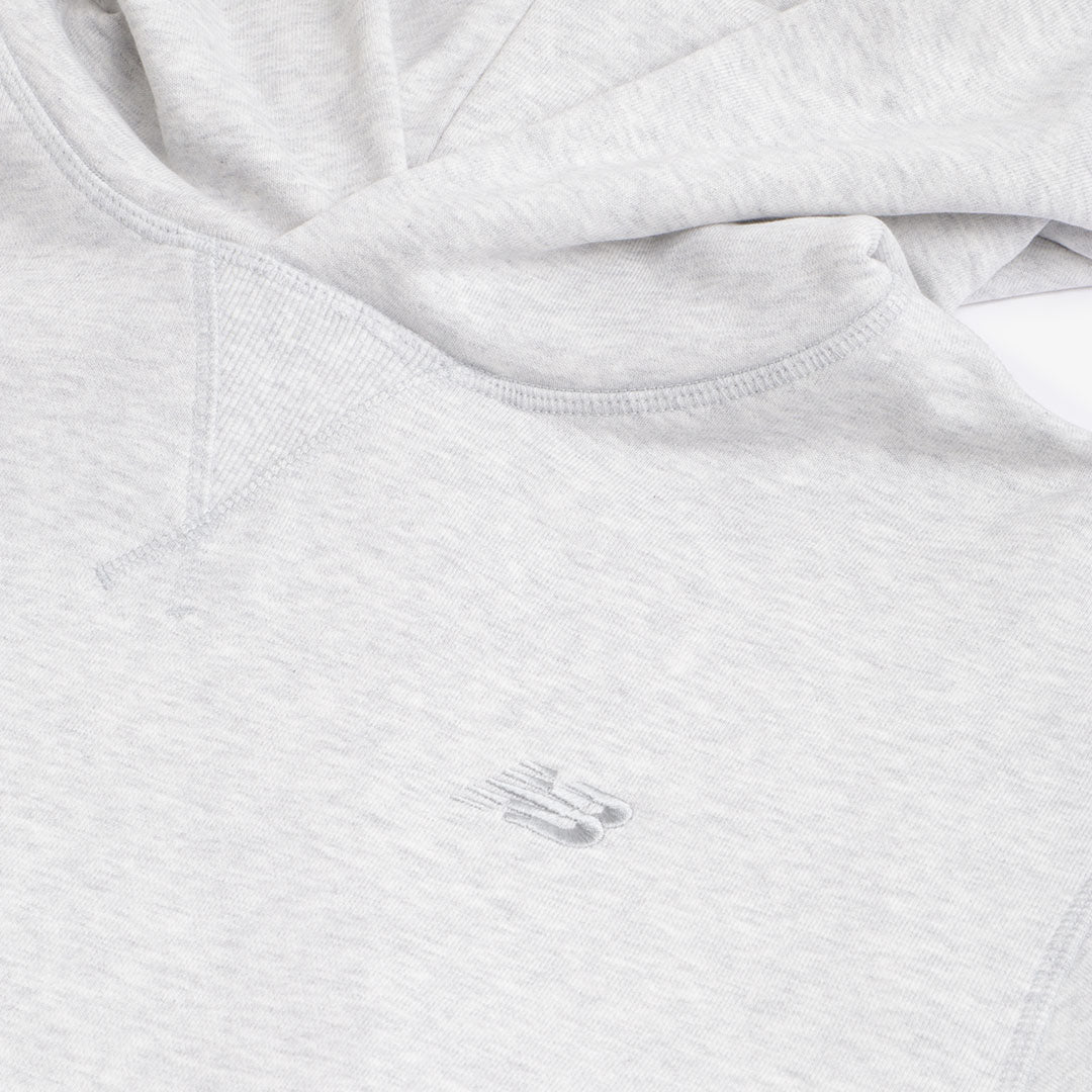 New Balance Athletics French Terry Hoodie, Ash Heather, Detail Shot 7