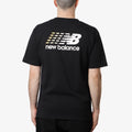 New Balance Athletics Multi Colour Logo T-Shirt, Black, Detail Shot 1