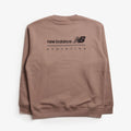 New Balance Linear Graphic Fleece Crew Sweatshirt, Earth Shadow, Detail Shot 1
