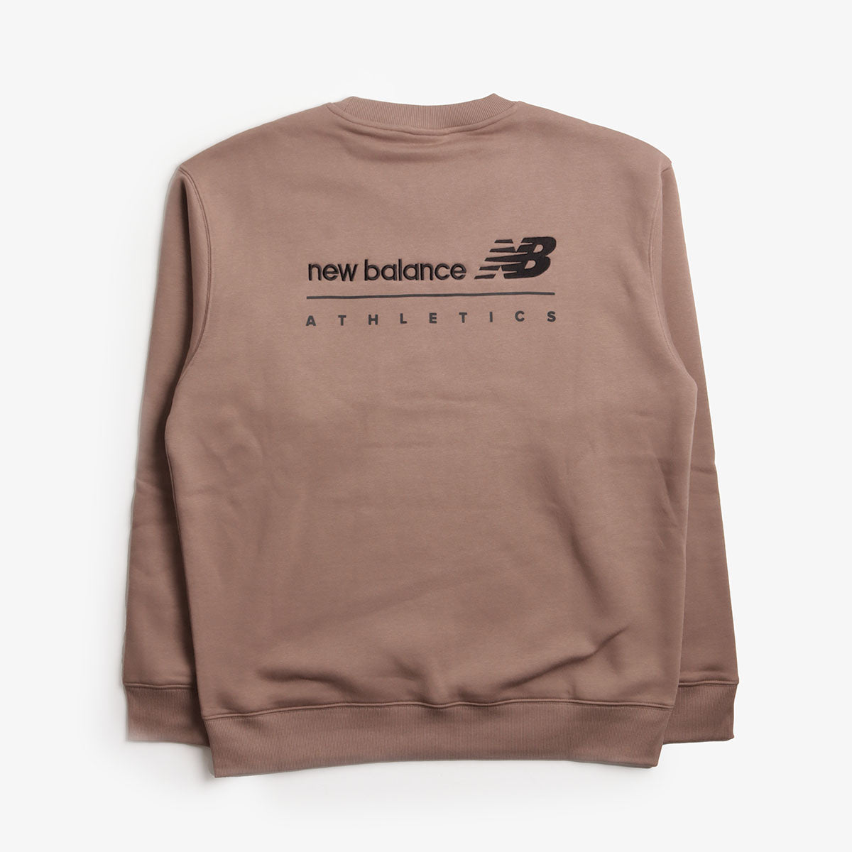 New Balance Linear Graphic Fleece Crew Sweatshirt, Earth Shadow, Detail Shot 1