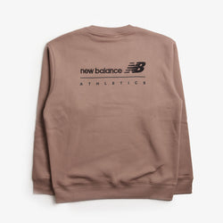 thumbnail New Balance Linear Graphic Fleece Crew Sweatshirt, Earth Shadow, Detail Shot 1