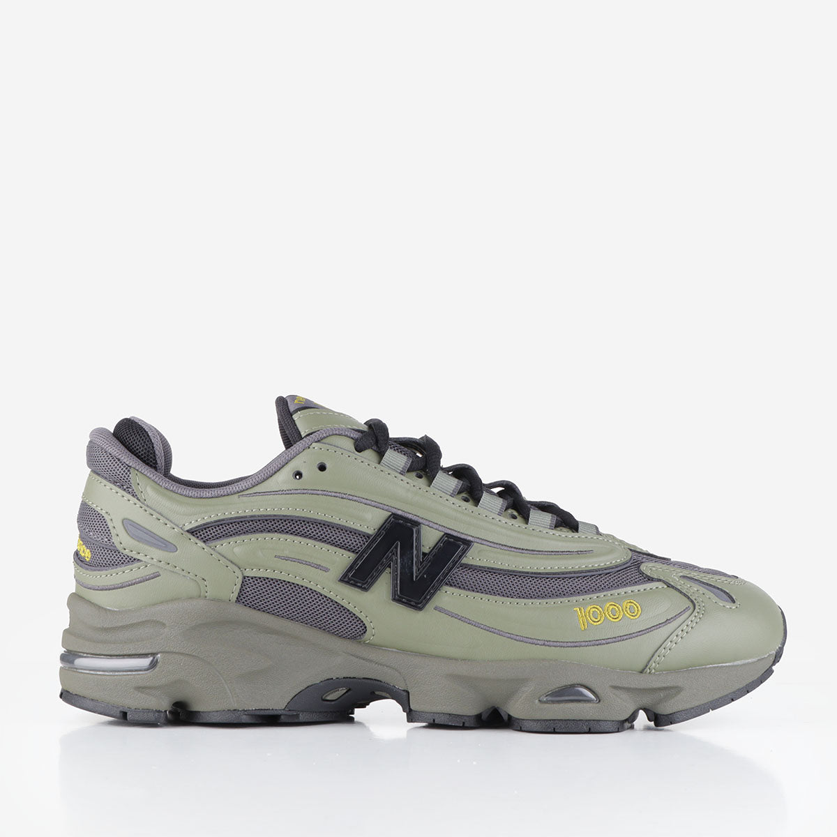 New Balance M1000EA Shoes, Dark Olivine Magnet, Detail Shot 1
