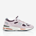 New Balance Made in UK 991v2 Grape Sorbet Shoes, Deauville Mauve Fig Oyster Mushroom, Detail Shot 1