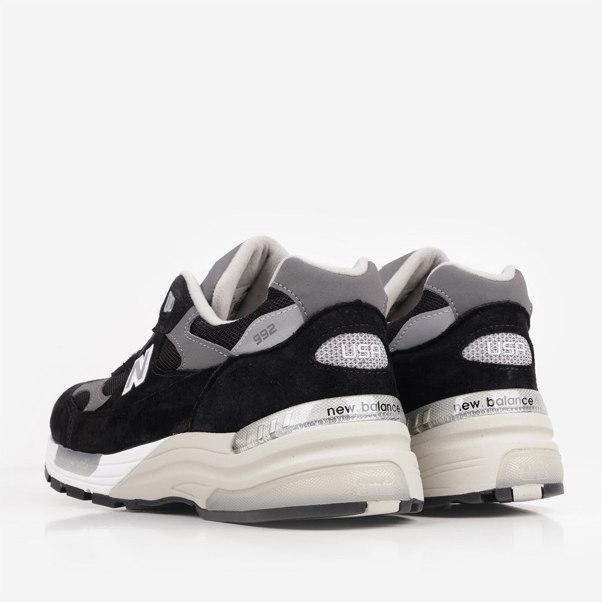 New Balance Made In USA 992 Shoes, Black Grey 006 White, Detail Shot 3
