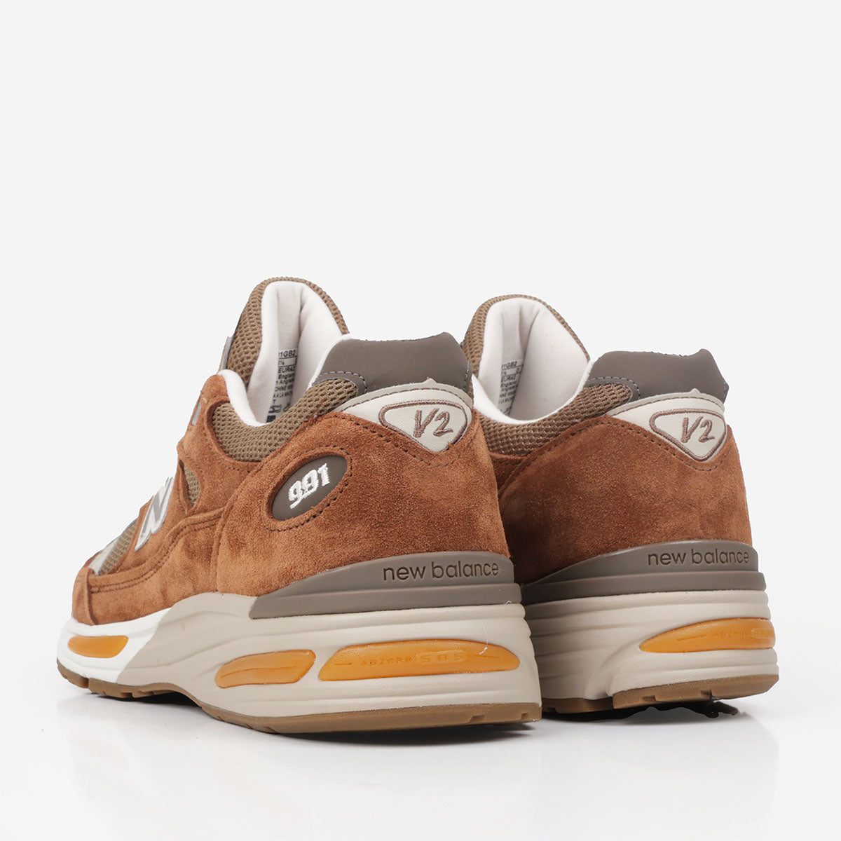 New Balance Made in UK 991v2 Shoes, Caramel Café Dijon, Detail Shot 3