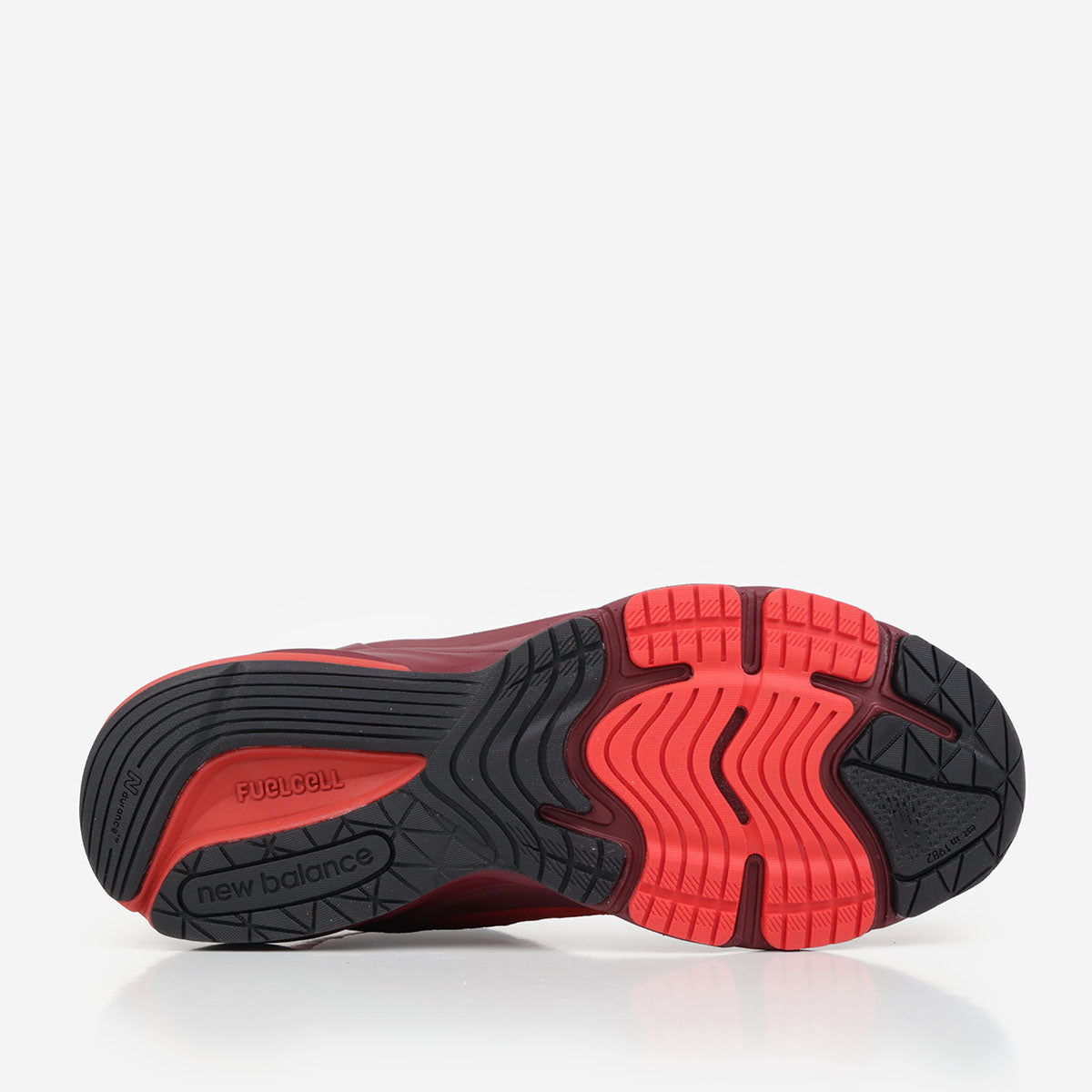 main New Balance Made in USA 990v6 Shoes, Molten Lava Monarch Burgundy Slate Grey, Detail Shot 4