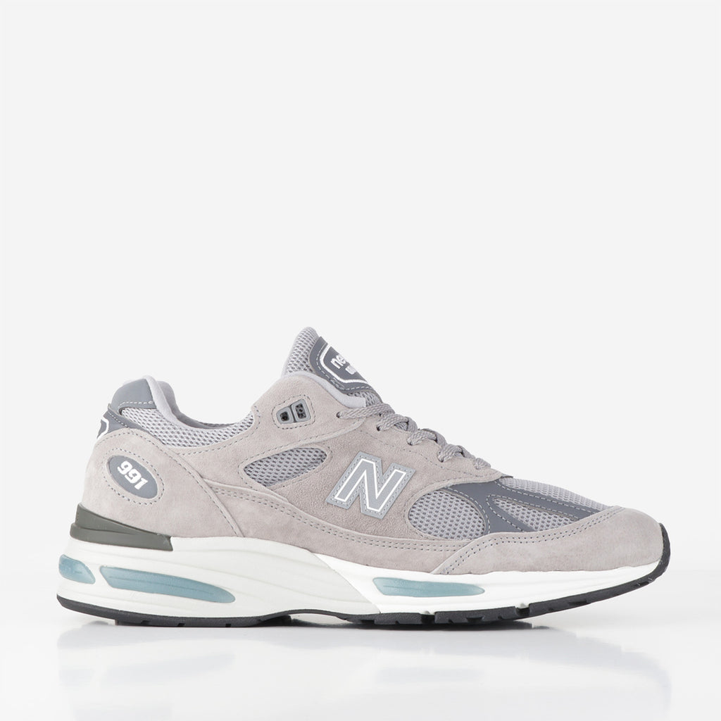 New Balance U991GL2 Shoes, Dove, Alloy, Silver, Detail Shot 1