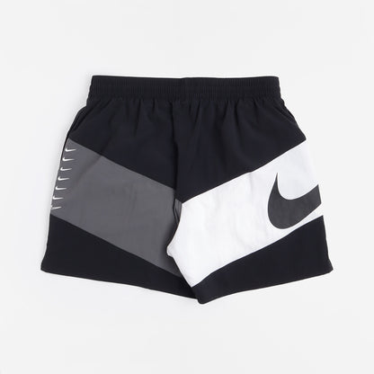 Nike Swim Multi Logo Vortex 5" Volley Shorts, Black, Detail Shot 5