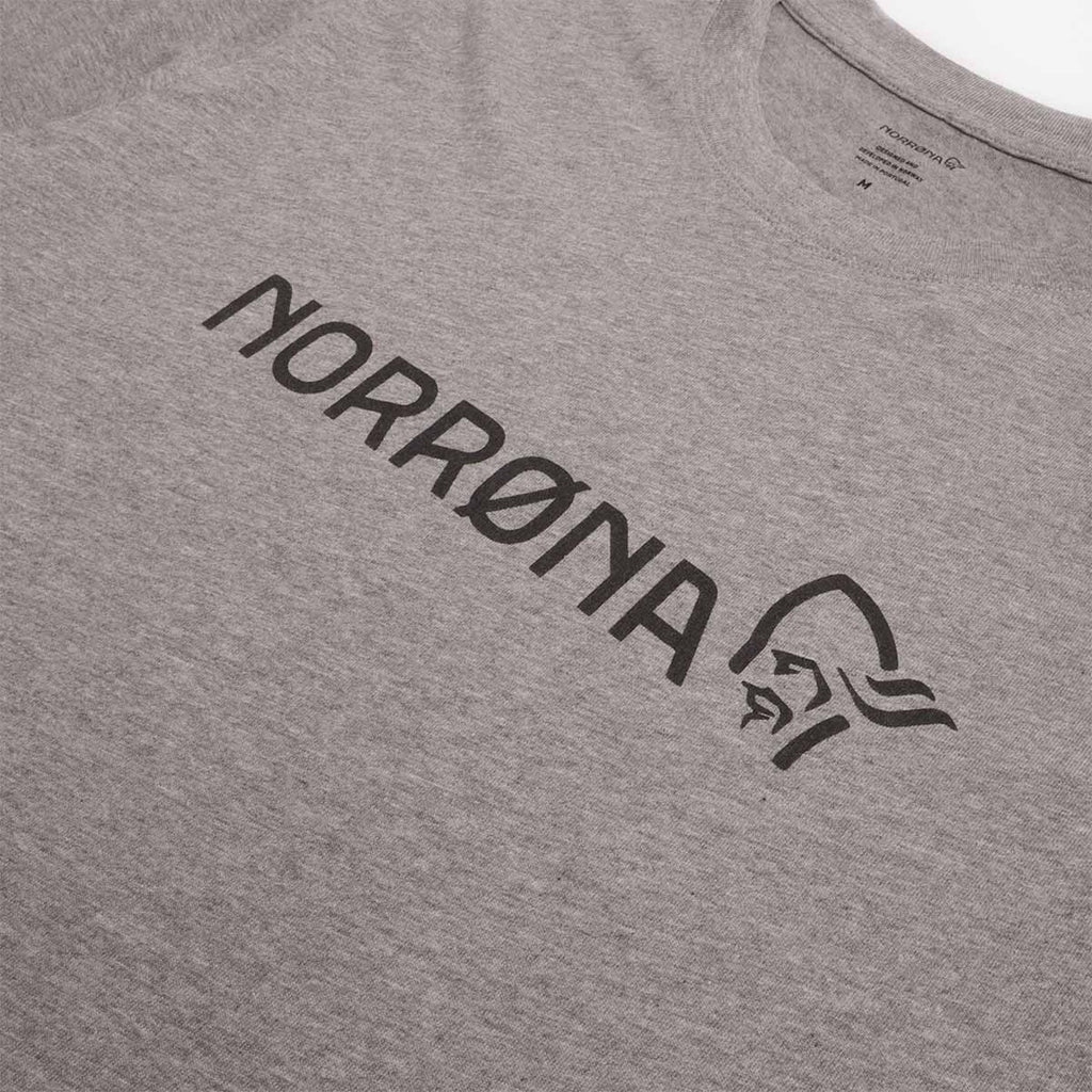 Norrona  29 Cotton Norrona Viking T-Shirt, Drizzle Melange, Detail Shot 2