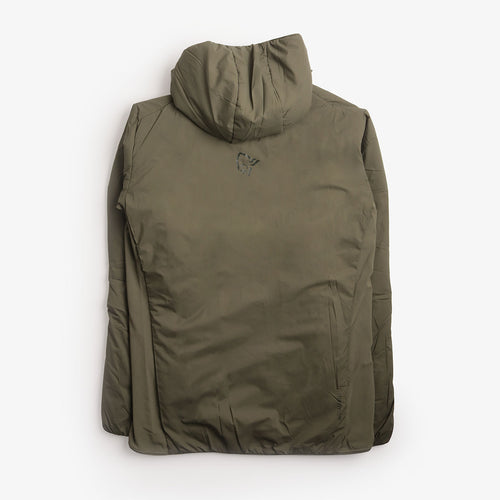 Norrona Femund Thermo60 Zip Hooded Jacket in Olive Night, back view