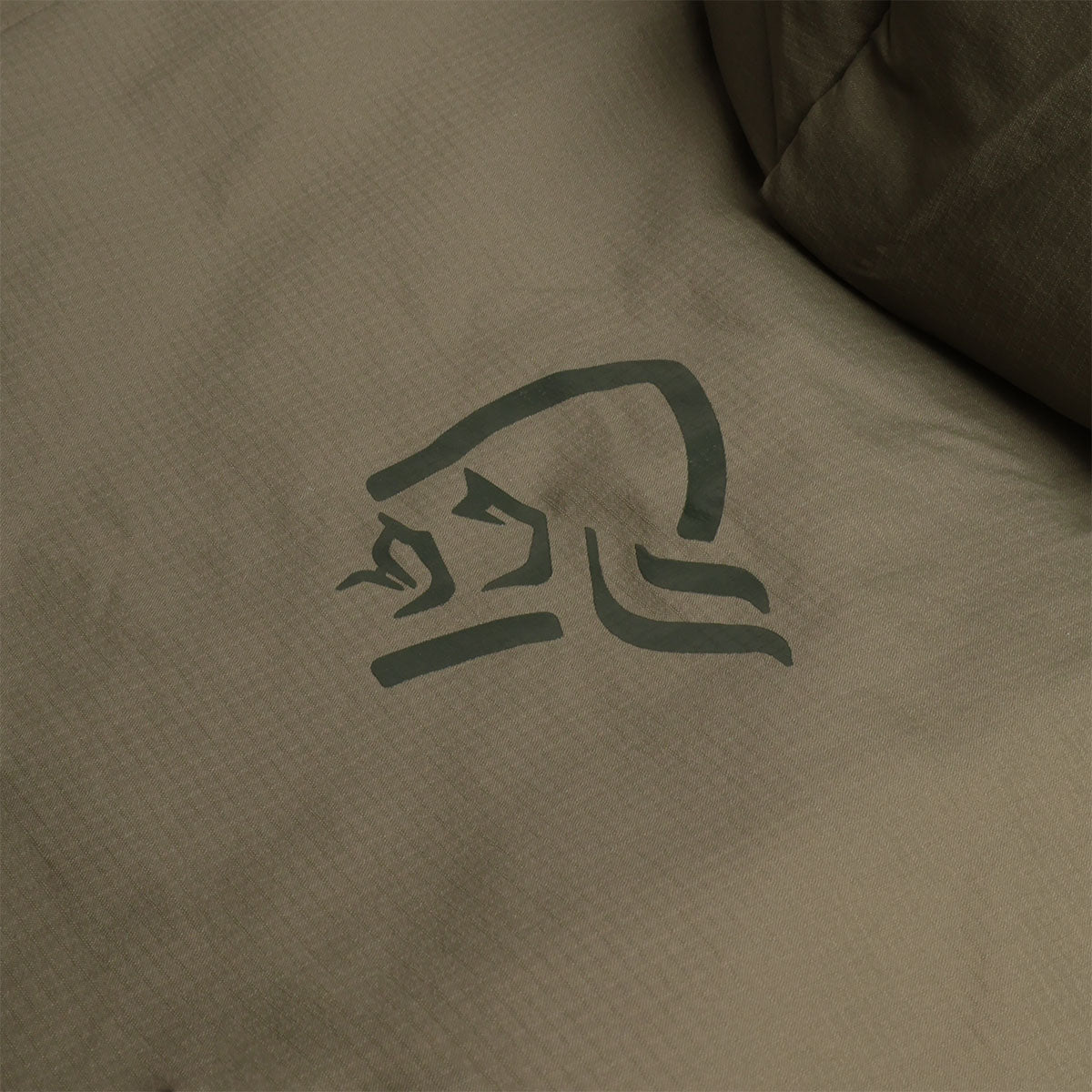 Norrona viking logo on olive night insulated jacket