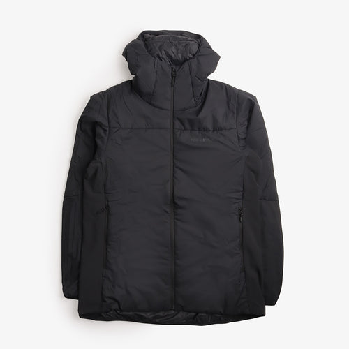 Norrona Femund Thermo60 Zip Hooded Jacket in Black, front view