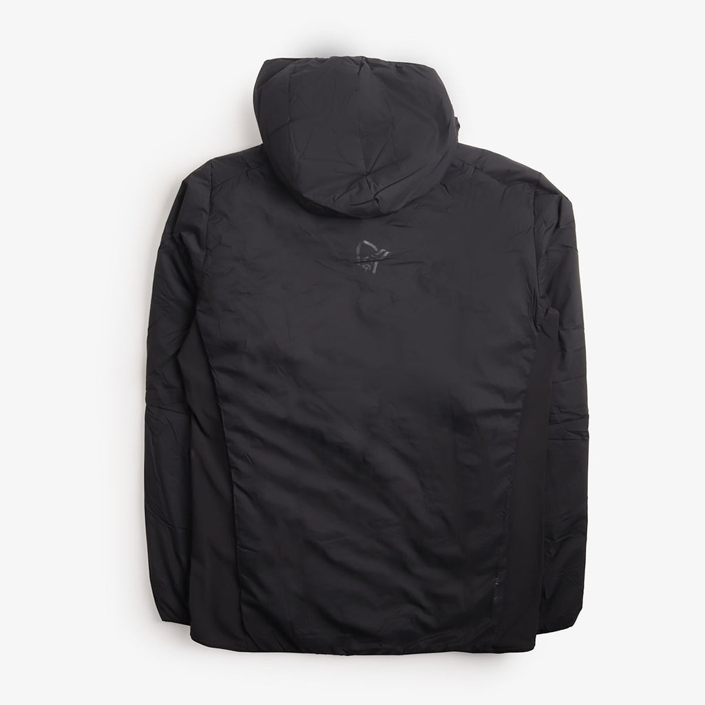 Norrona Femund Thermo60 Zip Hooded Jacket in Black, back view