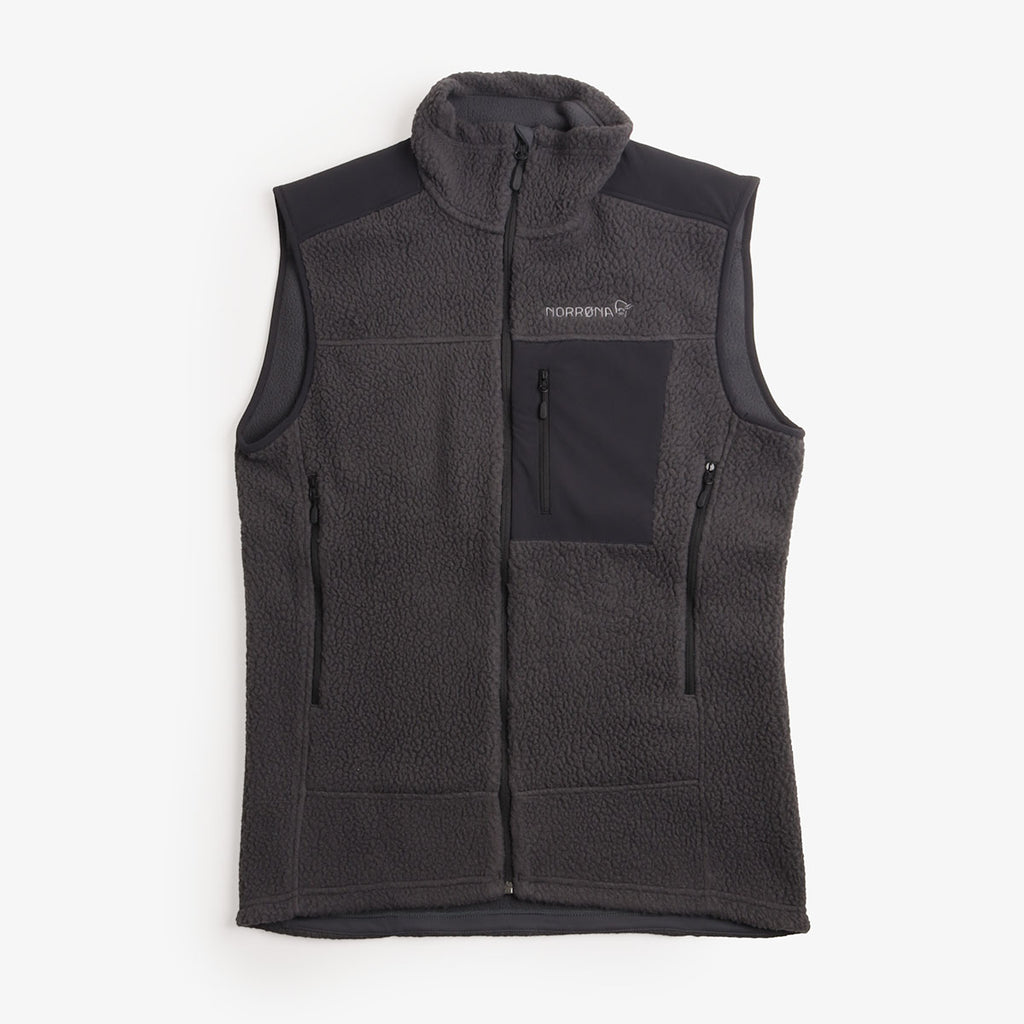 Norrona Trollveggen Warm3 Vest in Phantom, front view