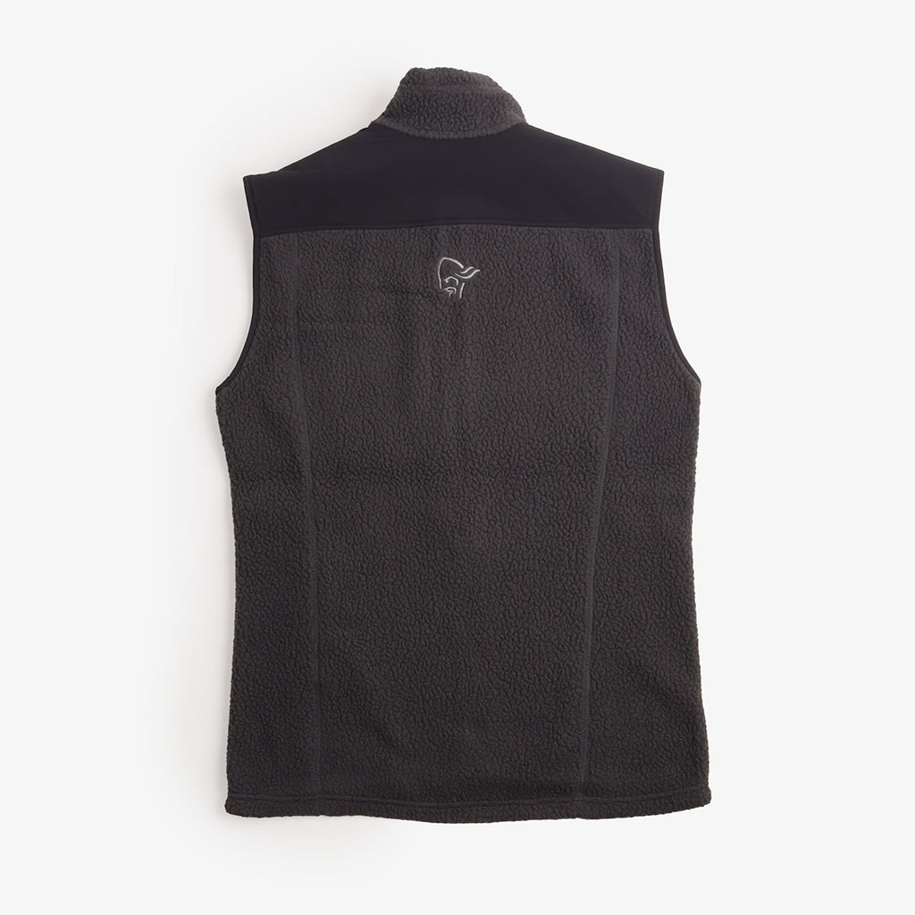 Norrona Trollveggen Warm3 Vest in Phantom, back view