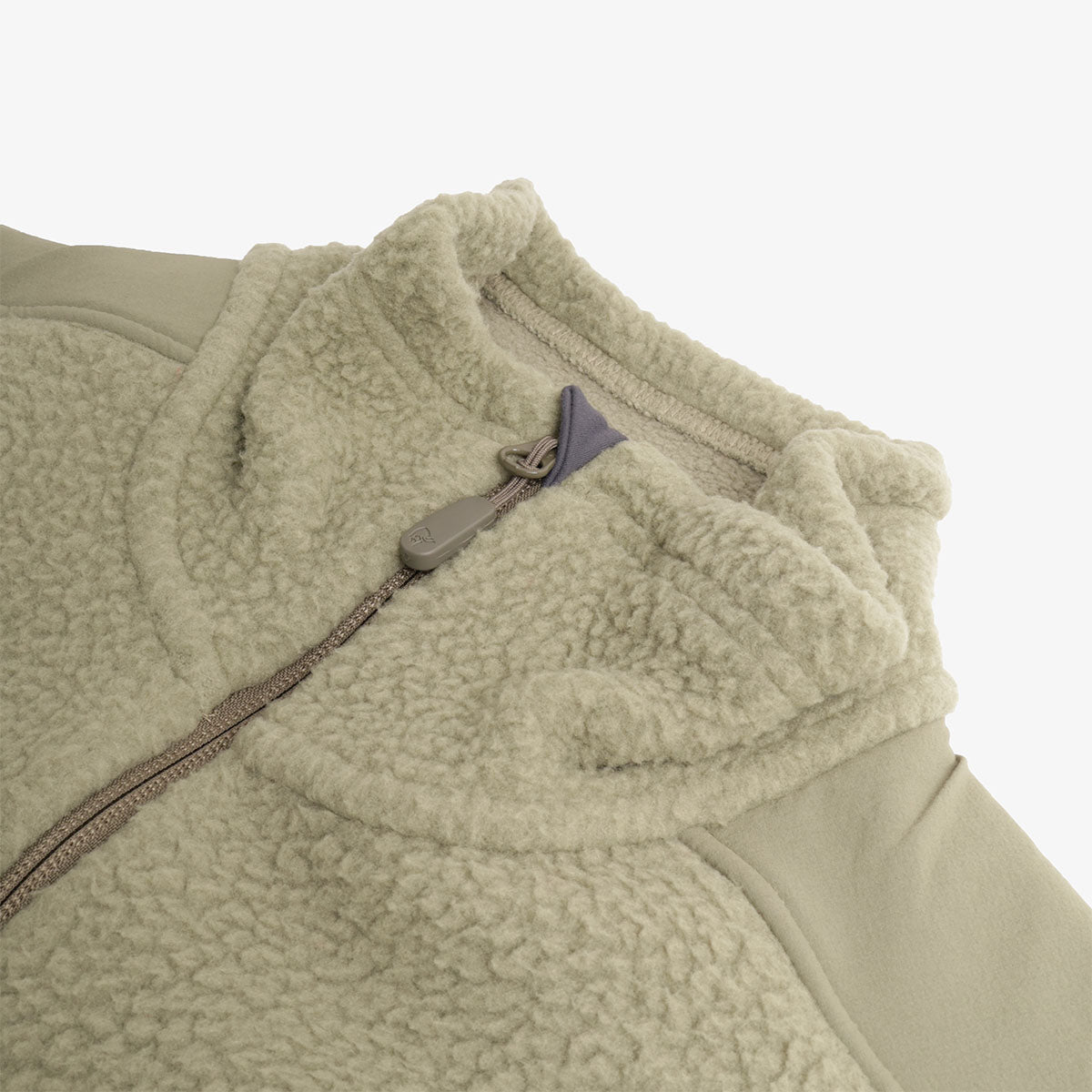 Collar and zip detail on Norrona Warm3 fleece jacket