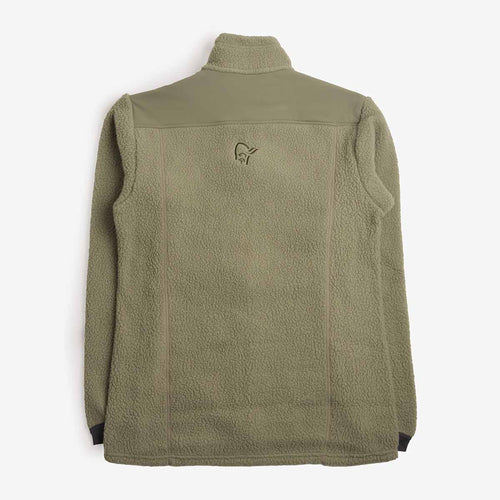 Norrona Trollveggen Warm3 Jacket in Deep Lichen Green, back view