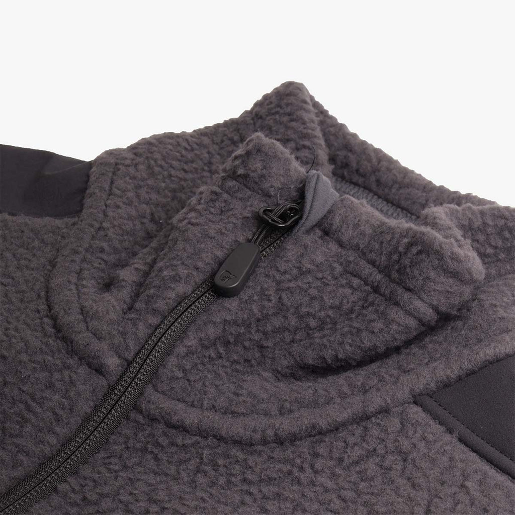 Collar and zip detail on Norrona Warm3 phantom fleece jacket
