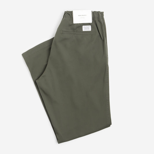 Norse Projects Ezra Light Stretch Pant, Spruce Green, Detail Shot 1
